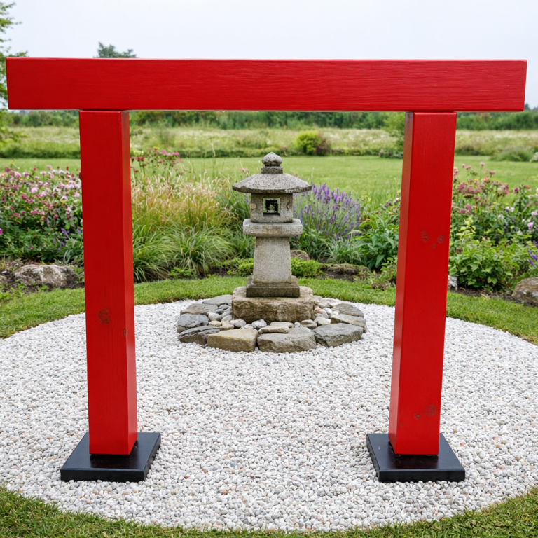 Shinmei Torii Beginn der Hölzernen Tore in Japan. Schlichtes und elegantes Torii