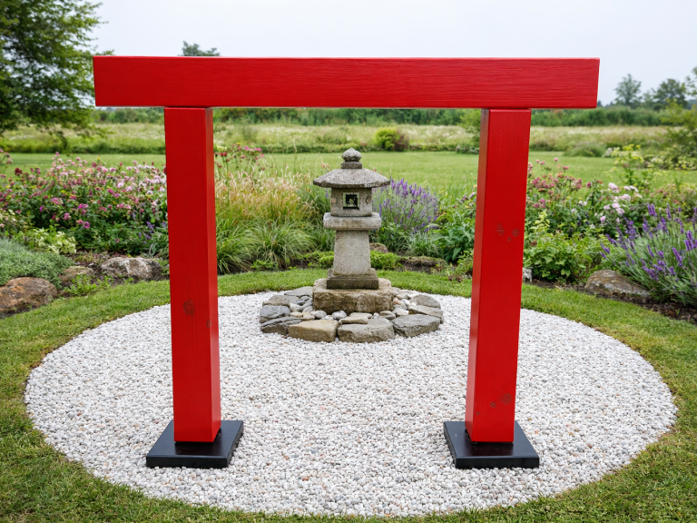 Traditionell handgefertigtes Torii aus Holz, inspiriert von japanischer Kultur. Perfekt als Deko für Garten, Zen-Bereich oder Innenraum.