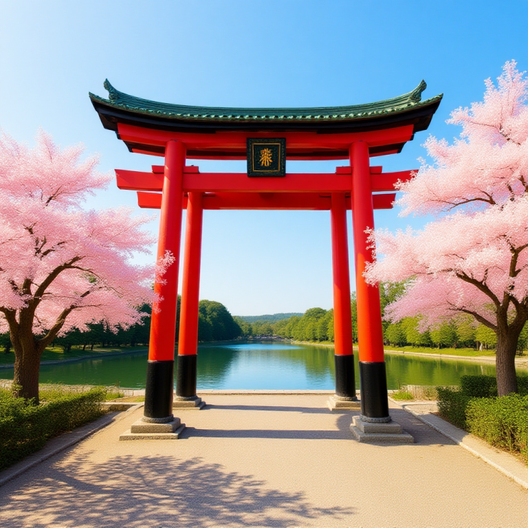 Shinmei Torii Beginn der Hölzernen Tore in Japan. Schlichtes und elegantes Torii